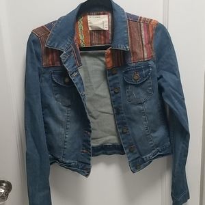 Boho Jean Jacket With Tribal Print